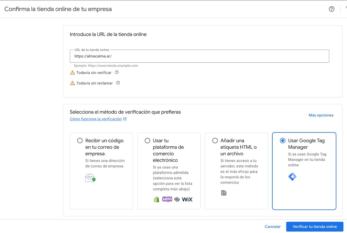 Verificación con Google Tag Manager