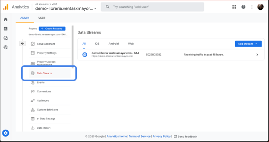 GA4 Data Streams configuration